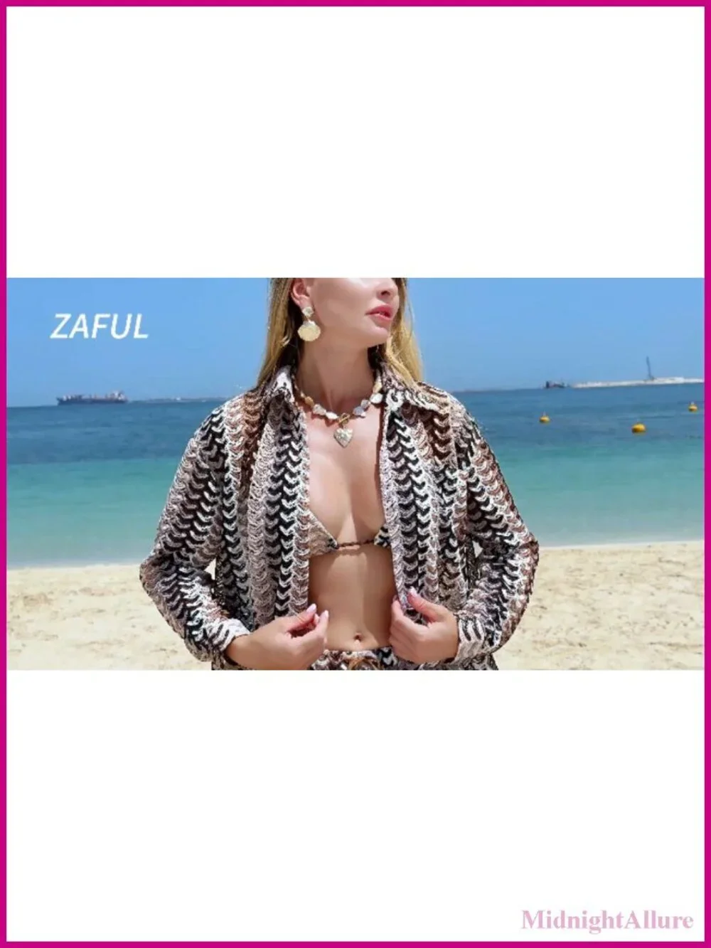 Crochet Halter Triangle Bikini Set Women Boho Knit Swim 2 Piece Thong